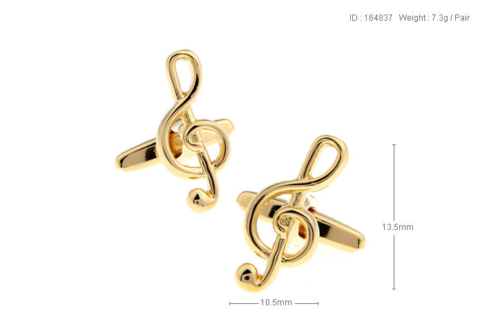 Gold Music Sign Cufflink.