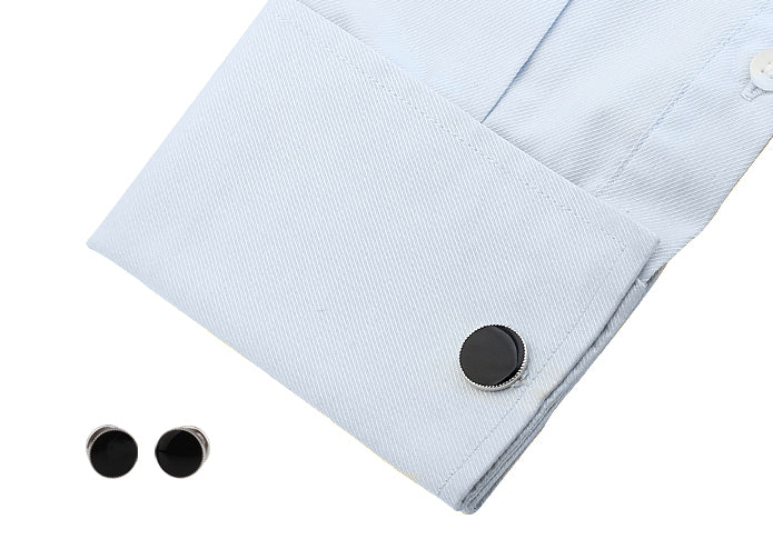 Silver Black Tuxedo Set Cufflink.