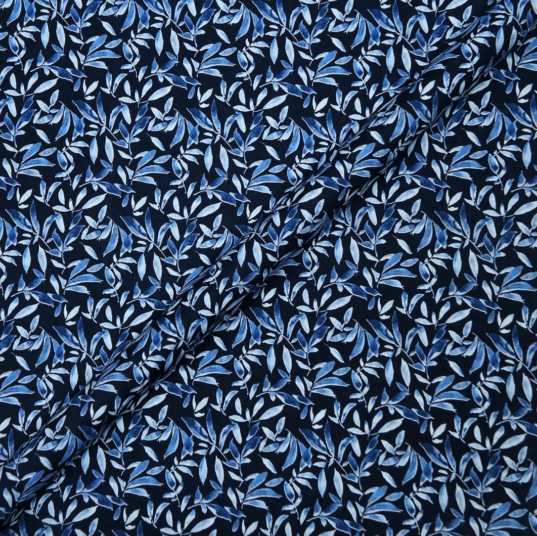 Skyblue Leaves Printed Custom Shirt.