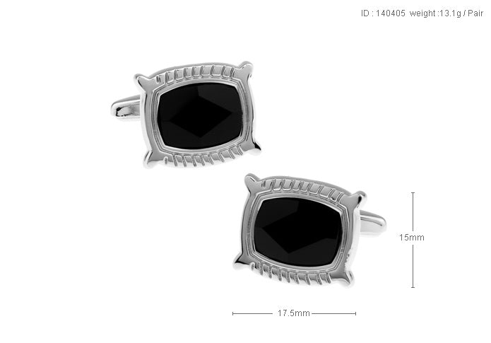 Unique Black Silver Cufflink.