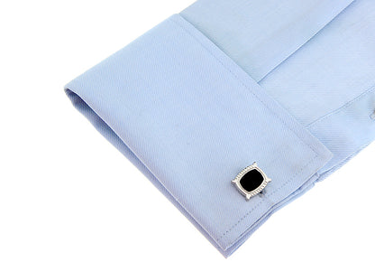 Unique Black Silver Cufflink.
