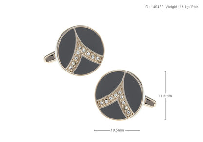 Grey Sliver Rounded Cufflink.