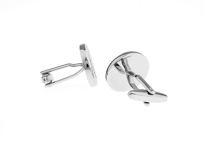 Grey Sliver Rounded Cufflink.