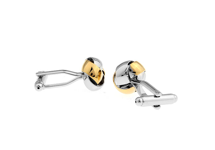 Gold Silver Rounded Cufflink.