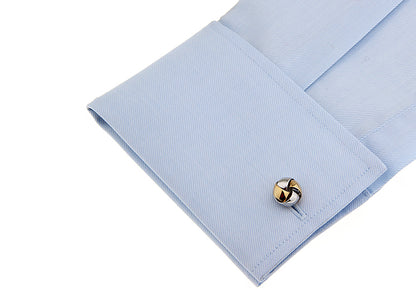 Gold Silver Rounded Cufflink.