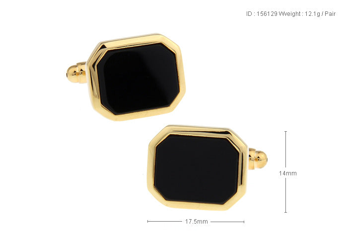 Gold Black Squared Cufflink.