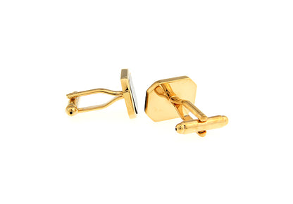 Gold Black Squared Cufflink.