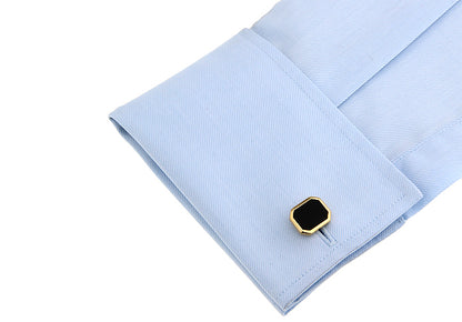Gold Black Squared Cufflink.
