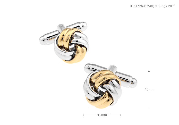 Gold Sliver Knot Cufflink.