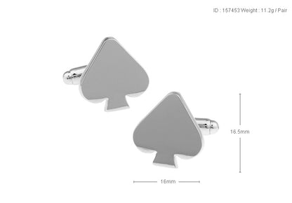 Sliver Spades Cufflinks