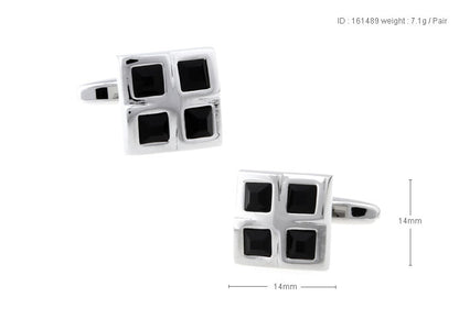 Black Sliver Squared Cufflink.