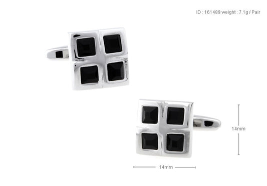 Black Sliver Squared Cufflink.