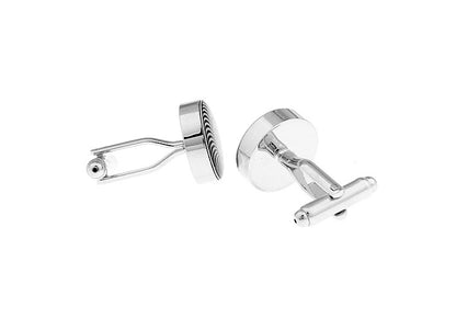 Black White Rounded Cufflink.