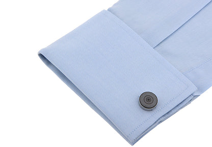 Black White Rounded Cufflink.
