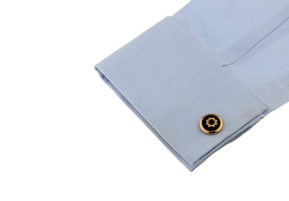 Gold Black Rounded Cufflinks.