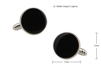 Silver Black Tuxedo Set Cufflink.