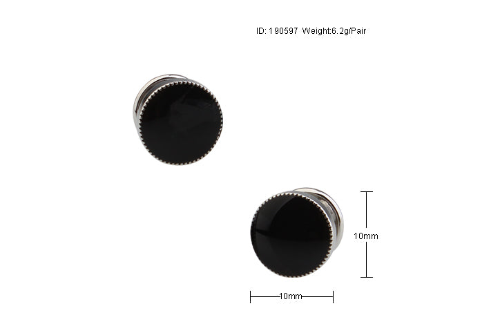 Silver Black Tuxedo Set Cufflink.