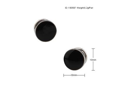 Silver Black Tuxedo Set Cufflink.