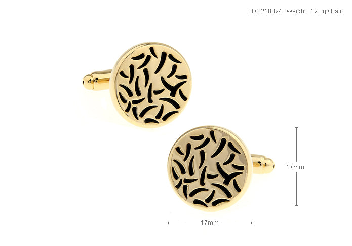 Gold Carved Cufflink.