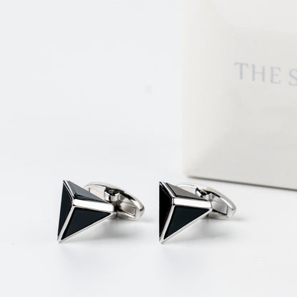 Black Triangular Cufflinks.
