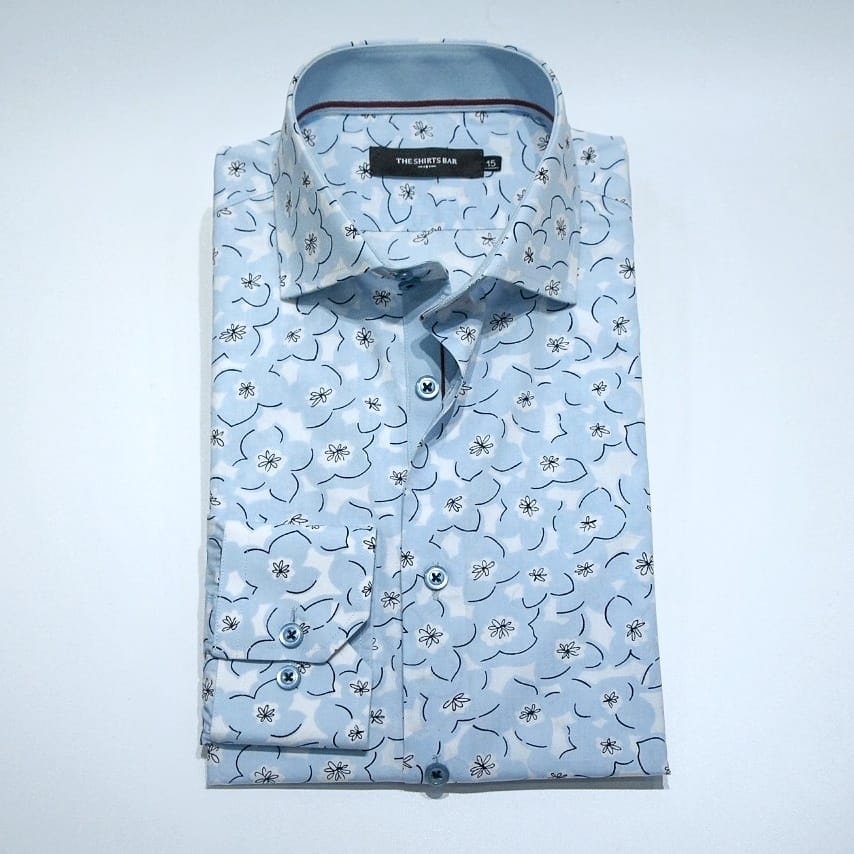 Skyblue Floral Print.