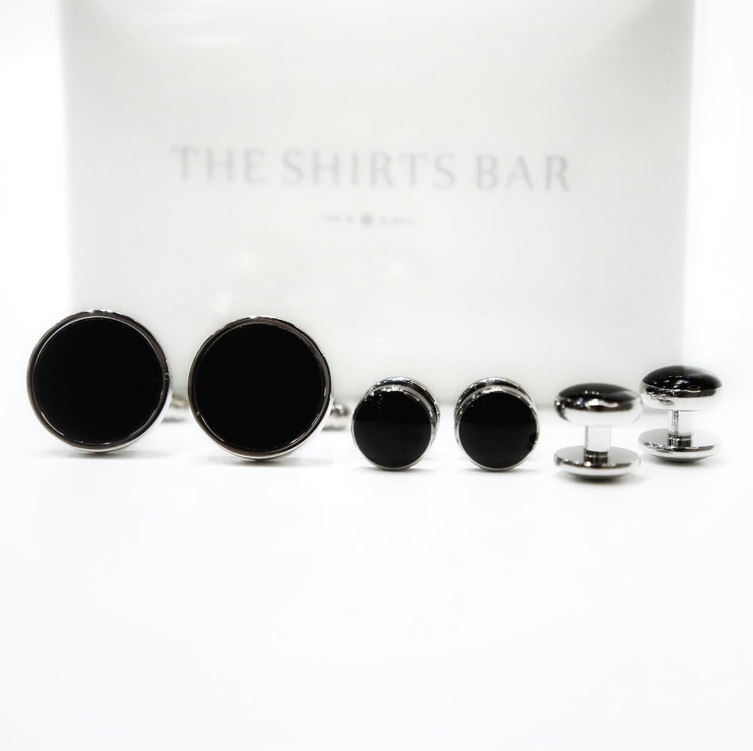 Black Silver Tuxedo Set Cufflink.