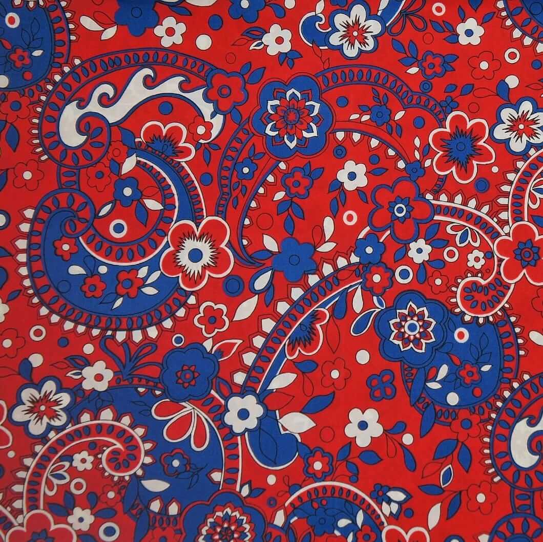 Red Blue Paisley Printed Custom Shirt.