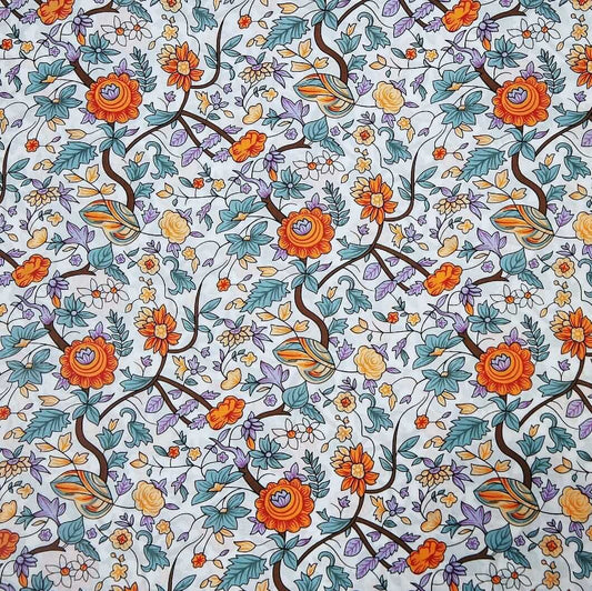 Orange Floral Print Custom Shirt.