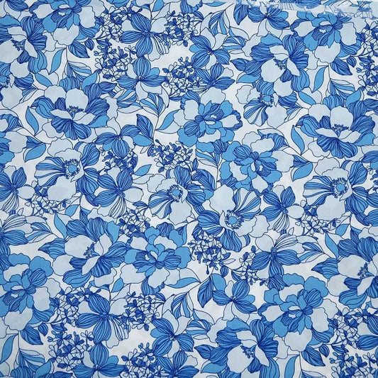 Aqua Floral Printed Custom Shirt.